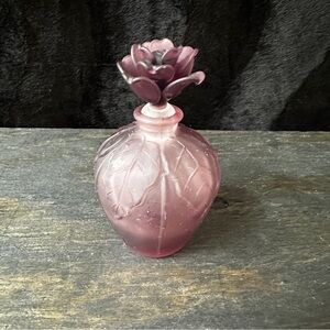 Frosted Purple Glass Bottle